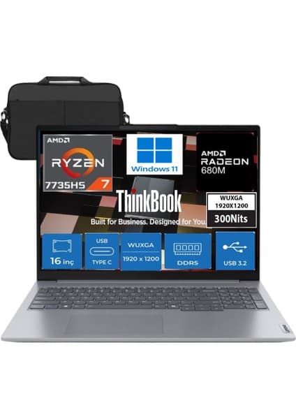 Lenovo Thinkbook 16 G7 Arp Amd Ryzen 7 7735HS 32GB Ddr5 1tb SSD Radeon 680M 16\