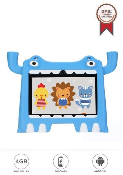 Torima T16 Kırmızı 4gb +128 GB Tablet Android 13 Çocuk Tableti Kılıf Hediyeli 7