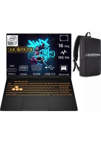 Asus Tuf Gaming F16 I7-14650HX FX608JMR-RV024-006 16GB 2tb RTX5060 Freedos 16\