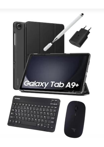 Samsung Galaxy Tab A9 Plus 8gb 256GB 11'' Ekran Gary Kalem Kılıf Cam Şarj Başlık KLAVYE+MOUSE ( Türkiye Garatili)