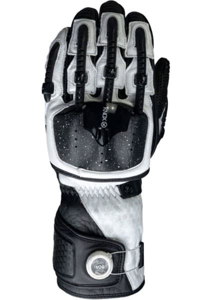 Knox Handroid Mk5 Korumalı Deri Motosiklet Eldiveni Siyah Beyaz