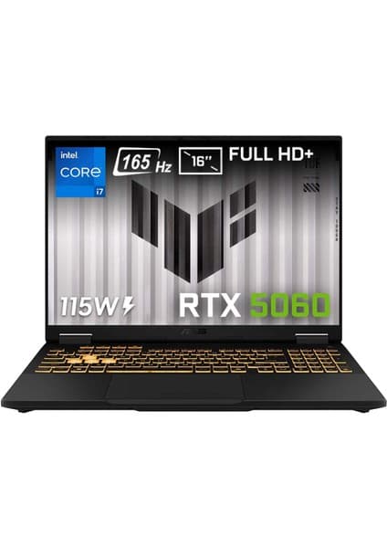 Asus Tuf Gaming F16 FX608JMR I7-14650HX 16-Gbddr5 1 Tbssd  RTX5060 8GB-GDDR7-115W) 16″ Wuxga 165Hz IPS Windows 11 Pro FX608JMRAT48