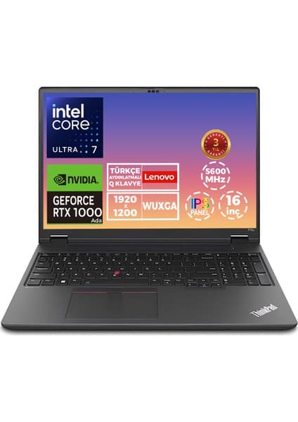 Lenovo Mws P16V G2 Ultra 7 155H 40GB 512GB SSD 6 GB RTX1000 Ada 16\