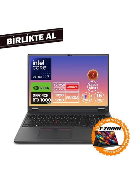 Lenovo Mws P16V G2 U7 155H 16GB 512GB SSD 6 GB RTX1000 16\