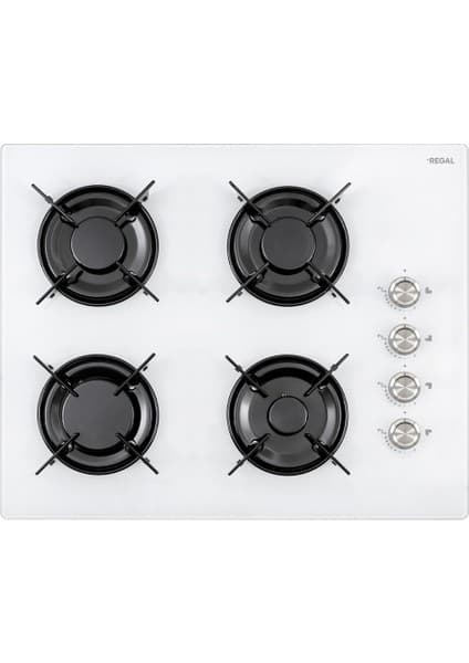 Regal AO 65041 BC-DG 65 cm 4 Gözlü Gazlı Ankastre Ocak - Beyaz Cam Yüzey