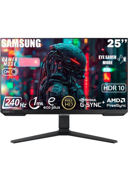 Samsung Odyssey G4 25" 240 Hz 1 ms FHD HDR10 IPS G-Sync Gaming Monitör LS25BG400EUXUF