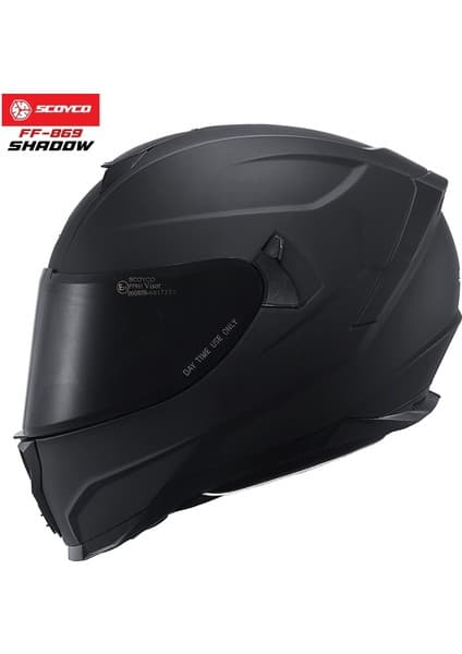 Scoyco Shadow Full Face Kask FF-869 – Güneş Vizörlü, Dot/ce Onaylı, Intercom Uyumlu