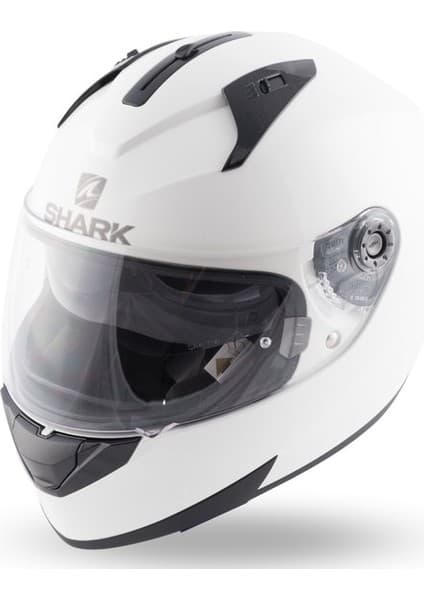 Shark Ridill Blank Beyaz Kapalı Motosiklet Kaskı 5