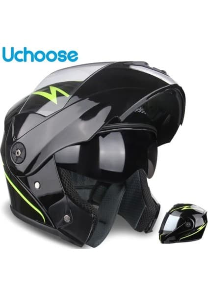 Gümrük Bey Uchoose Fmvss 216 Dot Sertifikalı Tüm Yüz Tam Koruma Motosiklet Kaskı Xl (61-62 Cm.)