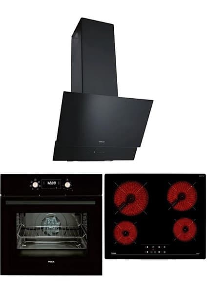 Teka Siyah Ankastre Set (Tb 6415 Ocak/hak 627 Fırın/atv 60 Davlumbaz)