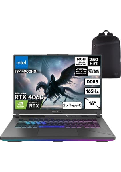 Asus Rog Strix G16 I9-14900HX 40-GB DDR5 512 GB SSD RTX4060 (8GB-140W) 16\