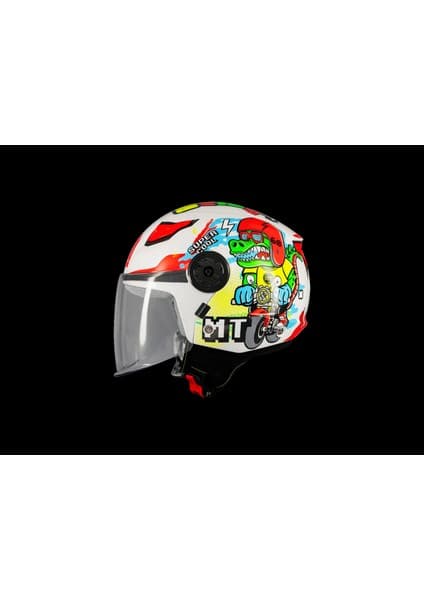 Mt Helmets Kask mt Çocuk Lıte Dino A0 Beyaz 8