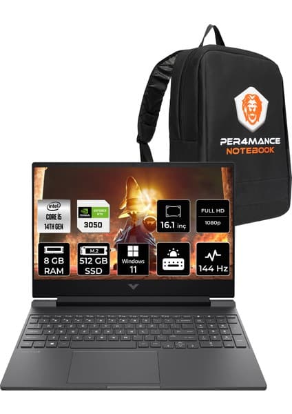 Hp Victus 16 Intel Core I5 14450HX 8gb 512GB SSD RTX4050/6GB 16.1\