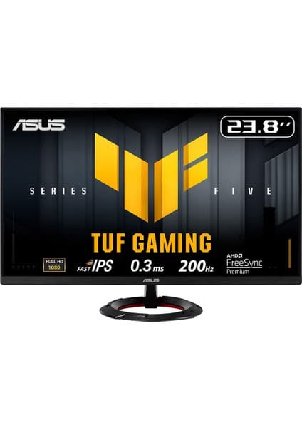 Asus Tuf Gamıng VG249Q5R 23.8 Fast IPS 1920X1080 0.3ms 200Hz 300CD Dp HDMI Hoparlör Vesa 3yıl Flıcker-Free,çerçevesiz,düşük Mavi Işık Monitör