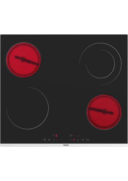 Ferre MS263 Siyah Vitroseramik Elektrikli Ocak 60 Cm, Çift Halkalı (Dual) Pişirme Gözlü