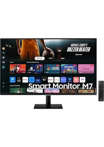 Samsung M7 M70D UHD 32" 4 ms 60 Hz 4K HDR10 Smart Siyah Monitör LS32DM702UUXUF