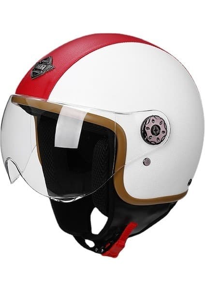 Pamukkale Retro Tarzı Yarım Motosiklet Kaskı (DOT Onaylı) 5