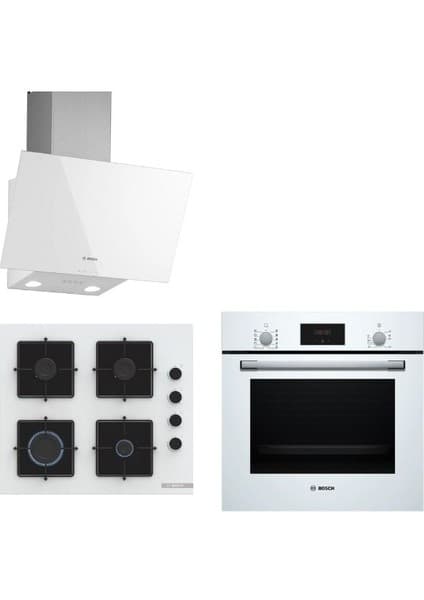 Bosch Beyaz 3 Lü Ankastre Set 298 ( HBF512BW1T - POP6C2P30O - DWK63PJ20T )