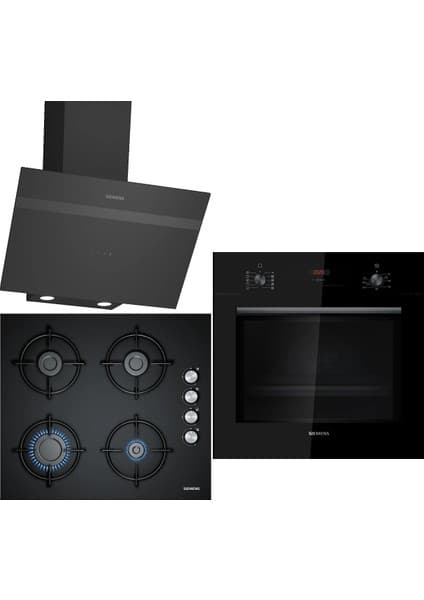 Siemens Siyah 3 Lü Ankastre Set 187 ( HB012FBB1T - EO6C6PB11O - LC64KPJ60T )