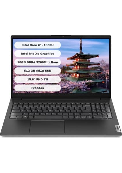 Lenovo V15 G4 IRU GTI512 Intel Core I7 1355U 16GB 512GB SSD Freedos 15.6” Fhd 83A100HXTR