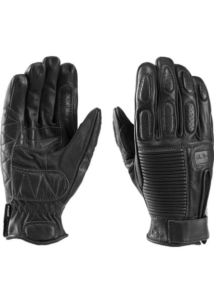 Blauer HT Blauer Banner Deri Korumalı Motosiklet Eldiveni Siyah