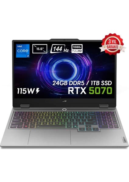 Lenovo LOQ Intel Core i7 13650HX 24GB 1TB SSD RTX5070 Freedos 15.6\