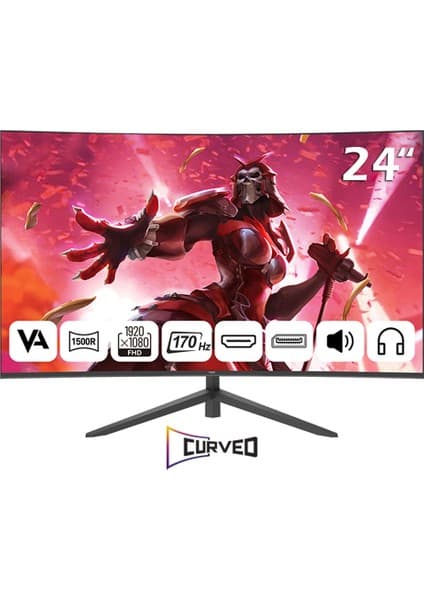 NPC MD240K-V181 24 Inç 170Hz 1ms Fullhd Wled Speaker 1500R Curved Va Oyuncu Monitörü