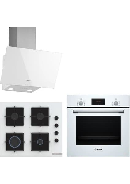Bosch Beyaz 3 Lü Ankastre Set 300 ( HBF512BW1T - POP7C2P30O - DWK63PJ20T )