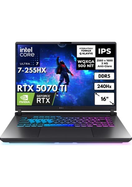 Asus Rog Strix G16 Ultra 7 255HX 48 GB 2 Tbssd 12 GB Rtx 5070 Ti 16\