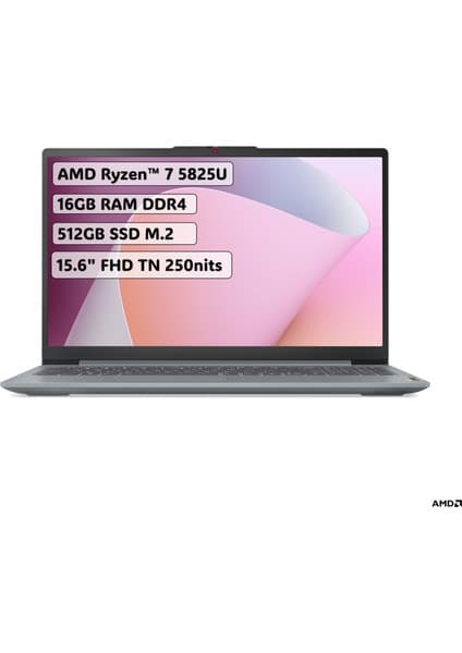 Lenovo Ideapad Slim 3 AMD Ryzen 7 5825U 16GB 512GB SSD Freedos 15.6\