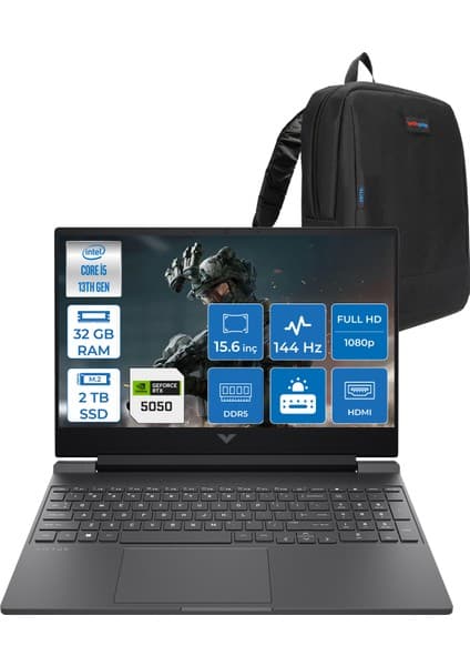 Hp Victus Gaming Laptop Intel® Core™ I5-13420H 32GB Ddr5 2tb SSD 8GB/RTX5050 Gddr7 15.6\