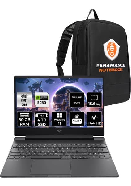 Hp Victus 15 Intel Core 7 240H 80GB 4tb SSD RTX5060/8GB 15.6\