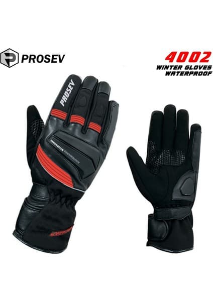 Prosev 4002 Kışlık Eldiven (Kırmızı/siyah) 2