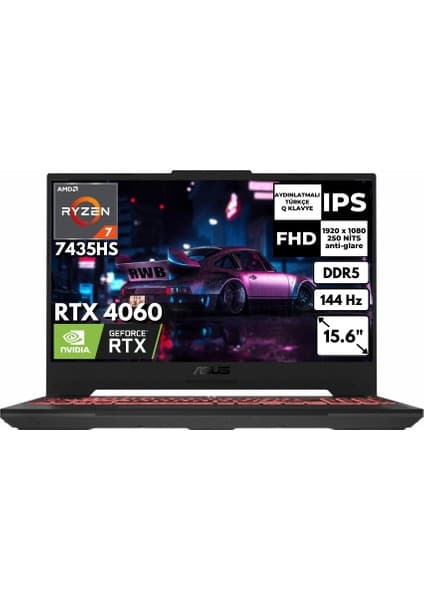 Asus Tuf Gaming A15 Ryzen 7 7435HS 24 GB 256 GB SSD 8gb RTX4060 15.6\