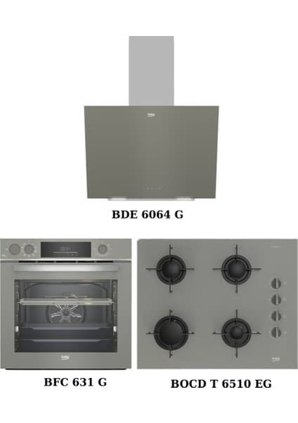 Beko Gri Cam Digital Ankastre Set (Bde 6064 G + Bocd T 6510 Eg + Bfc 631 G)