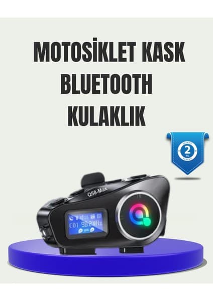 Eldenör IP65 Suya Dayanıklı Kask Bluetooth Kulaklık LCD Ekranlı