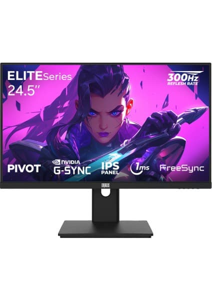 Dragos Elıteseries E245FHD300 1ms Fhd 300Hz 1920x1080 24.5" Freesync G-Sync IPS Pivot Oyuncu Monitörü 6