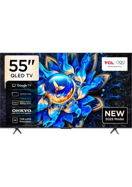 TCL 55T8C 55" 139 Ekran Uydu Alıcılı 4K Ultra HD QLED Google TV