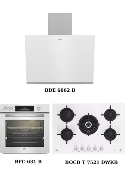 Beko Beyaz Ankastre Set (Bde 6062 B + Bocd T 7521 Dwkb + Bfc 631 B)