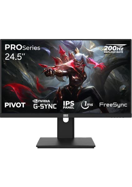 Dragos Proseries P245FHD200 24.5" 1ms Full HD IPS Oyuncu Monitörü (Freesync, G-Sync, Pivot)