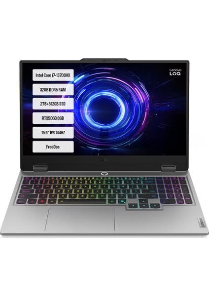 Lenovo Loq 15IRX10 83JE00LDTR-08 I7-13700HX 32GB Ddr5 1tb+1tb SSD RTX5060 15.6\