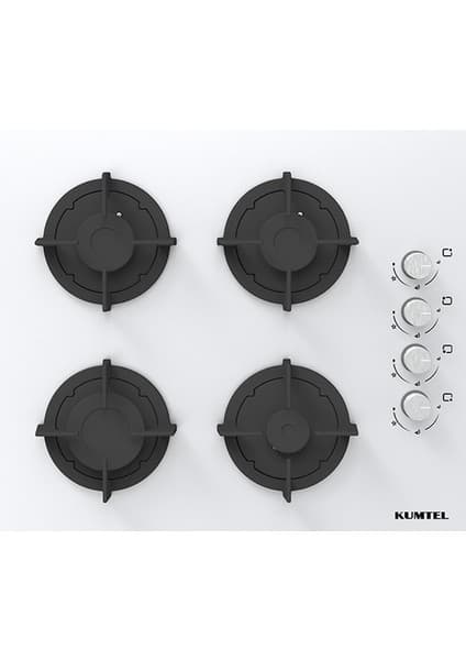 Kumtel Plus Beyaz Cam Ankastre Ocak Ko-40 Tahdf