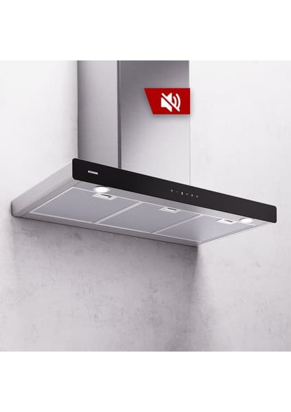 Kügerr F10 90 cm Inox Sessiz Duvar Tipi Davlumbaz