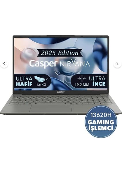 Casper Nirvana X600.1362-BF00X-G-F I7-13620H 16GB 1tb SSD 15.6\