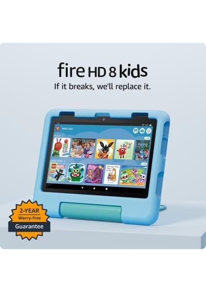 Amazon Fire Hd 8 Kids – Geliştirilmiş Donanım, 5 mp Arka Kamera, 13 Saat Pil, Dayanıklı Çocuk Kılıfı ve Amazon Kids+ Içerikleri