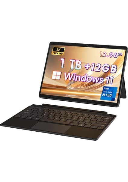 Chuwi HI10 Max 3K İntel N150CPU 1TB Depolama 12GB Ram WIN11PRO 2 In1 13'' Tablet Pc+Klavye+Kalem+Türkçe Klavye Sticker