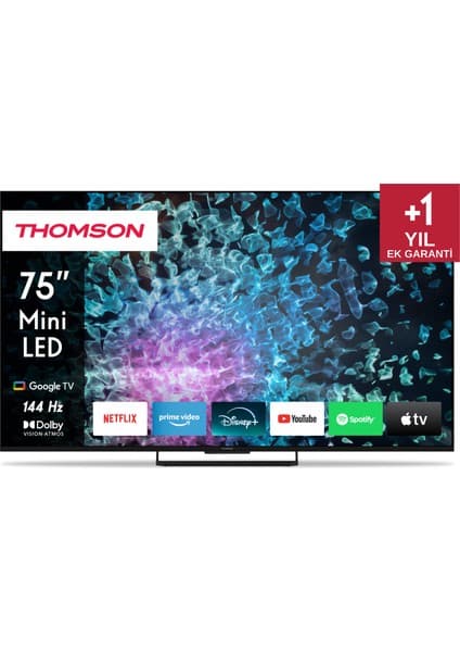 THOMSON 75MG7C15 75" 189 Ekran Uydu Alıcılı 4K Ultra HD Google Smart MiniLED TV
