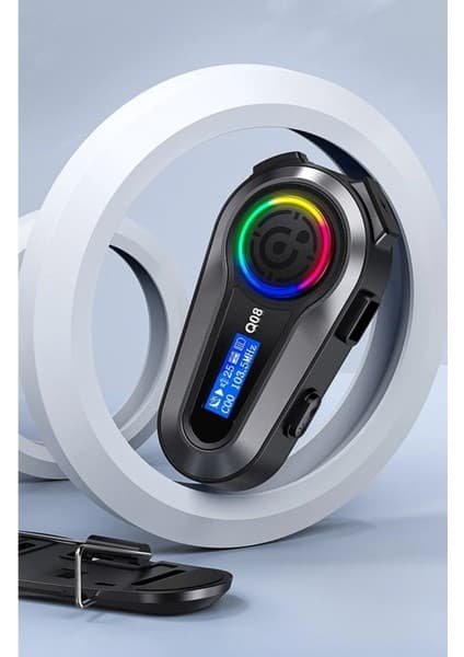 Matechno Motorsiklet Kask Interkom Kulaklık Rgb Işık LCD Ekranlı Bluetooth 5.3 Çift Telefon Bağlantı