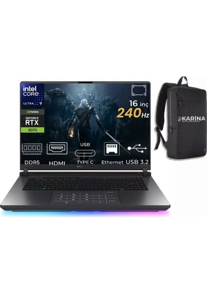 Asus Rog Strix G16 Intel Core Ultra 9 275HX G615LP-S5115-30 40GB 1tb RTX5070 8gb W11PRO 16\