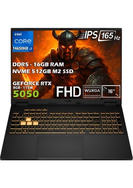 Asus Tuf F16 Gaming Intel I7 14650HX RTX5050 32GB Ram 2tb SSD Dos 16\